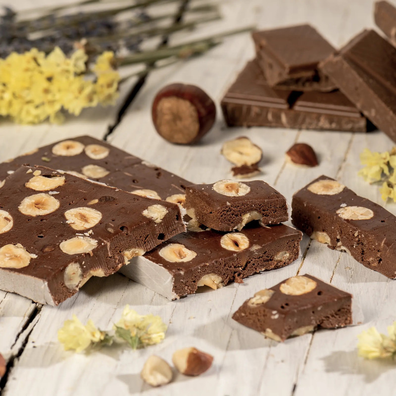 Nougat tendre aux noisettes et au cacao