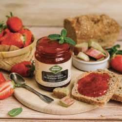 Confiture extra de rhubarbe et fraise