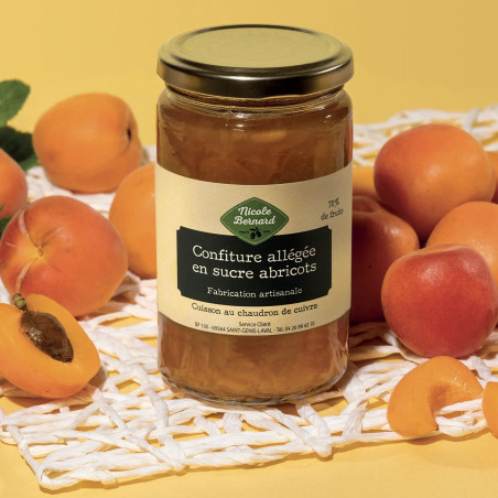 Confiture d'abricots allégée en sucre (25% de sucre en moins)