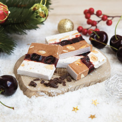 Barre de Nougat « Fôret Noire » (Griotte, vanille, chocolat)