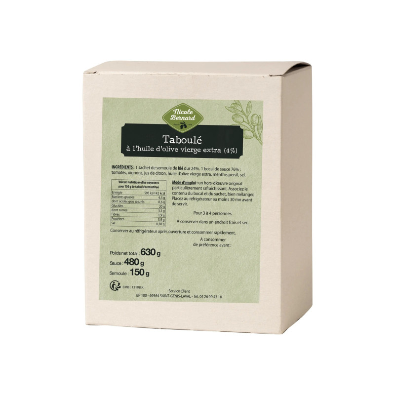 Boîte de Taboulé à l'huile d'olive vierge extra (4,6%)