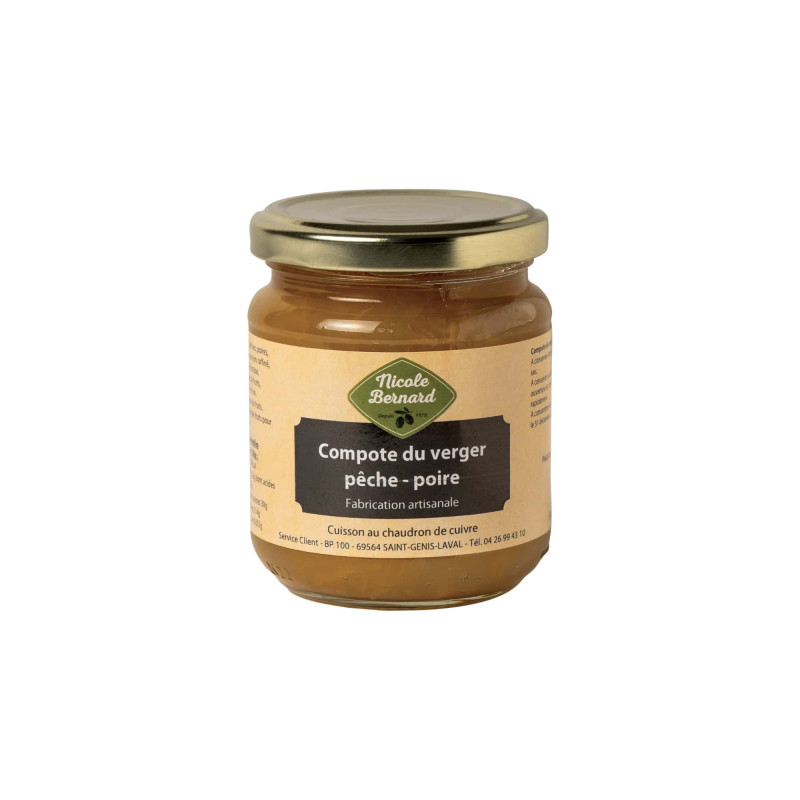Bocal de Compote du Verger pêches et poires