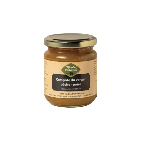 Bocal de Compote du Verger pêches et poires