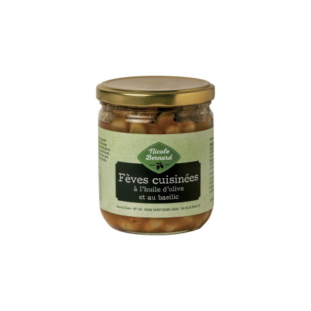 Bocal de Fèves cuisinées à l’huile d’olive et au basilic
