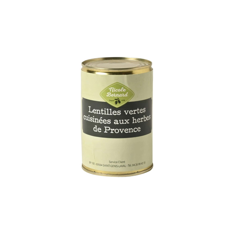 Boîte de Lentilles vertes cuisinées aux herbes de Provence