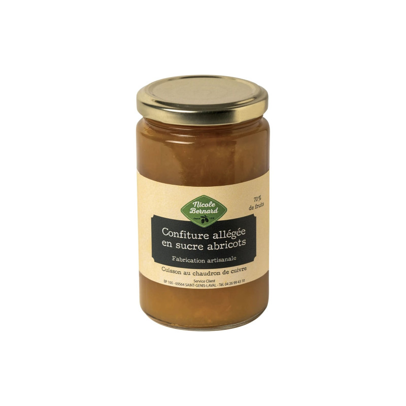 Pot de Confiture d'abricots allégée en sucre (25% de sucre en moins)