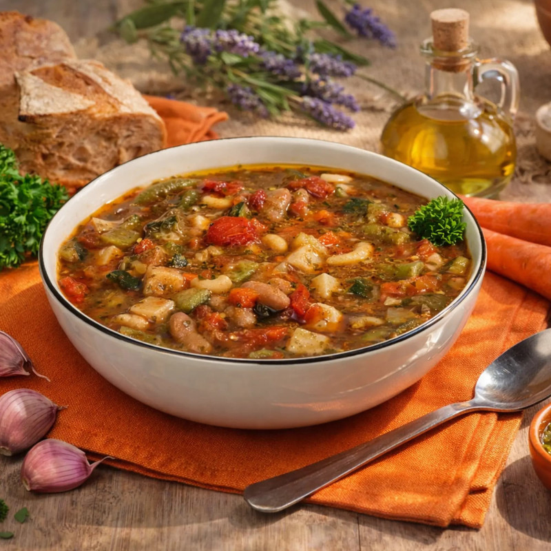 Soupe de légumes au pistou