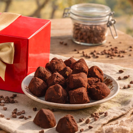 Truffes fantaisies aux éclats de fèves de cacao