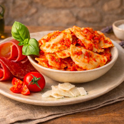 Agnolottis au parmesan, ricotta et jambon sauce provençale