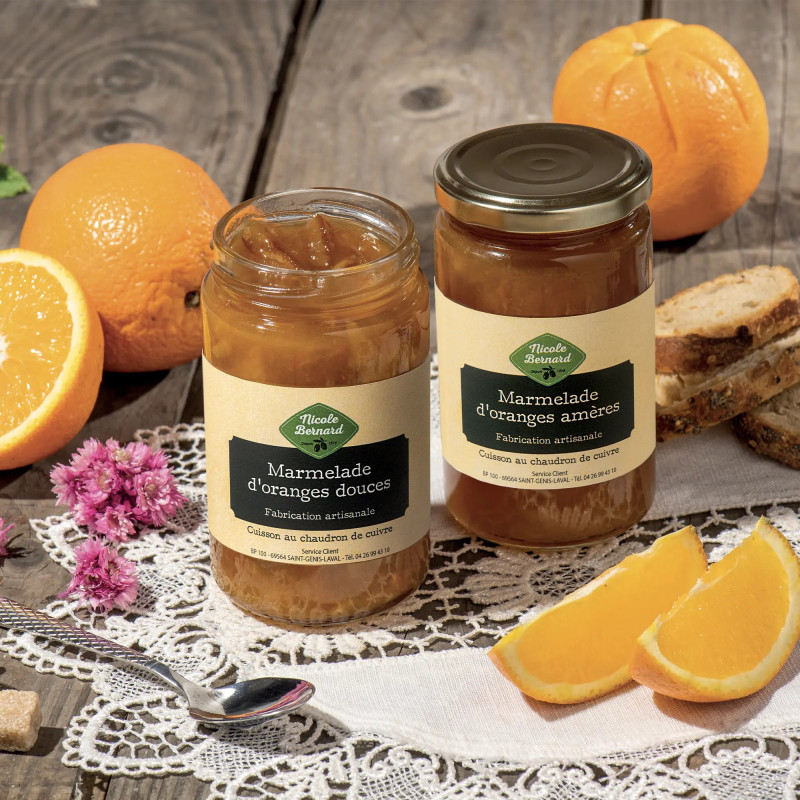 2 Marmelades assorties
(oranges amères et oranges douces)