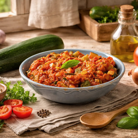 Courgettes mijotées au Basilic