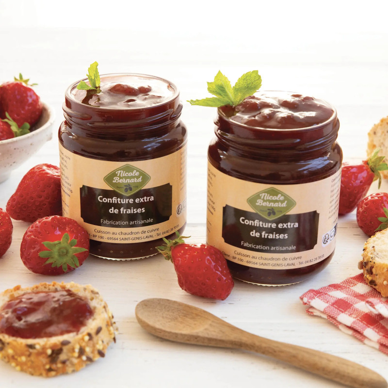 Lot de 2 Confitures extra de fraises