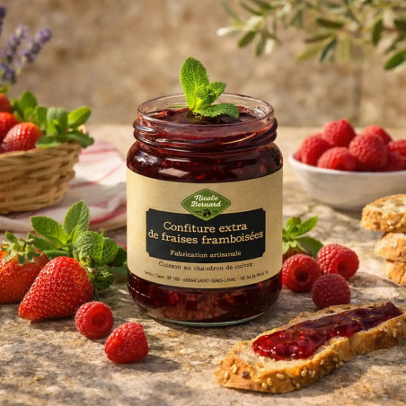 Confiture extra de fraise framboisée