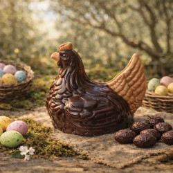 La Poule garnie  en chocolat noir 155g
