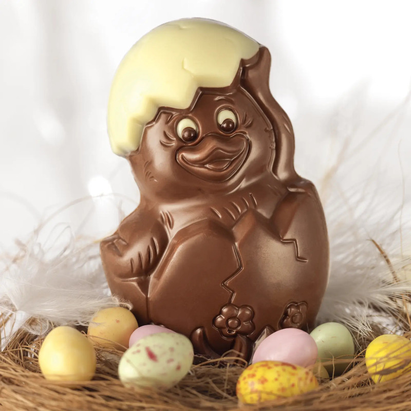 Le Poussin espiègle  en chocolat au lait