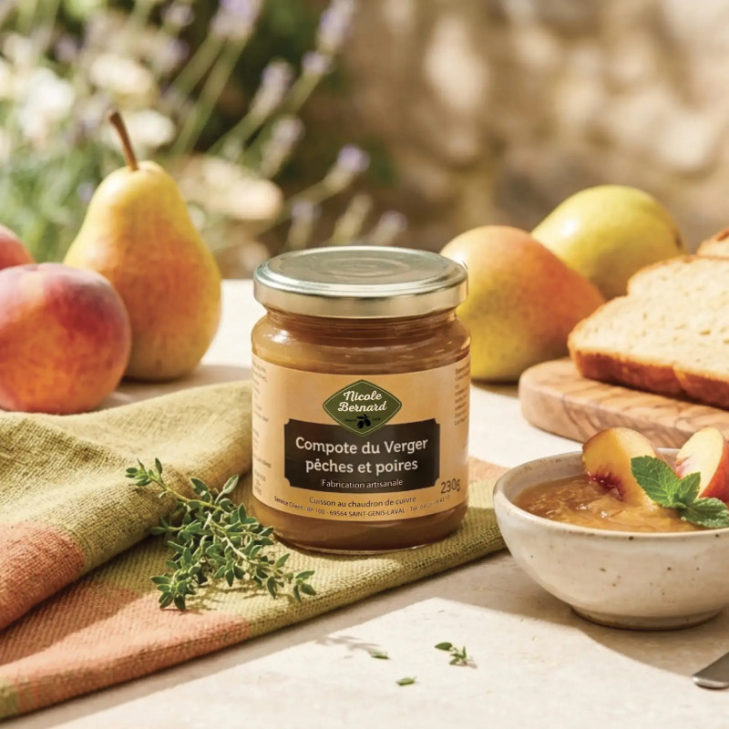 Compote du Verger pêches et poires
