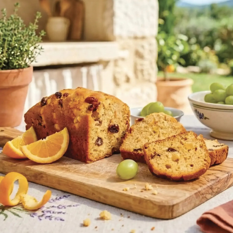 Cake aux raisins et zeste d'orange
