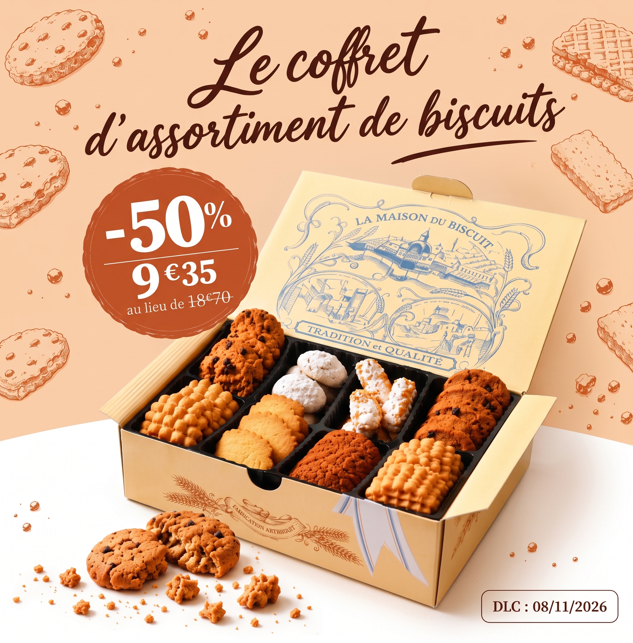 déstockage coffret assortiment de biscuits