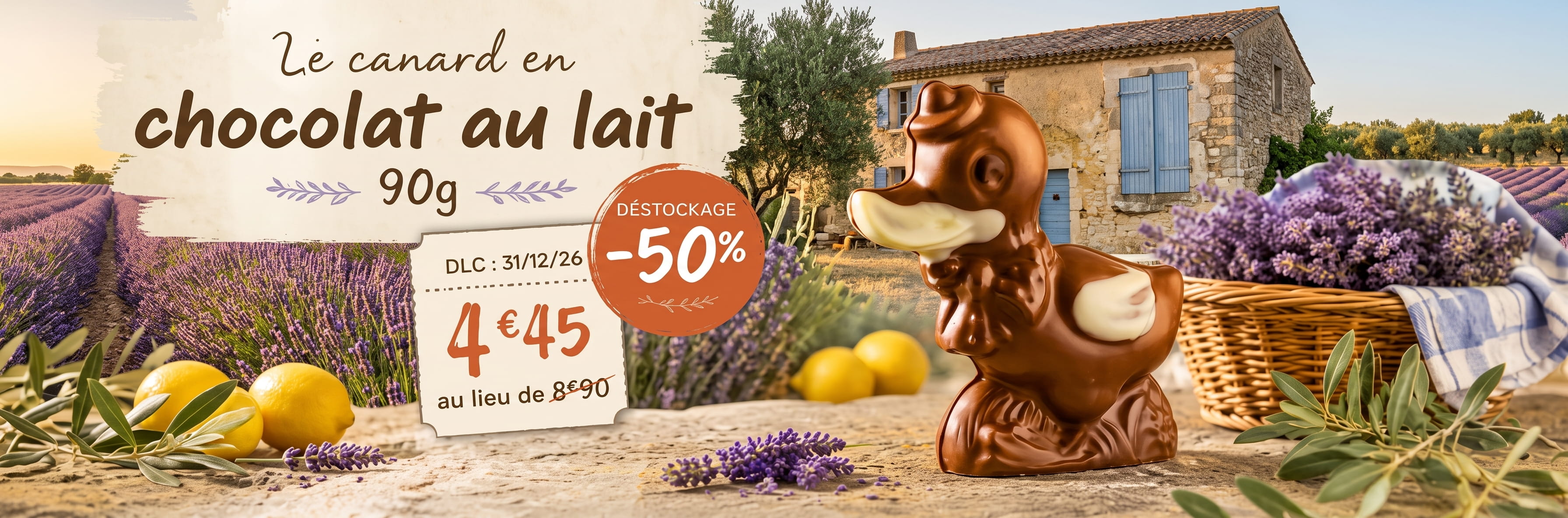 déstockage canard en chocolat