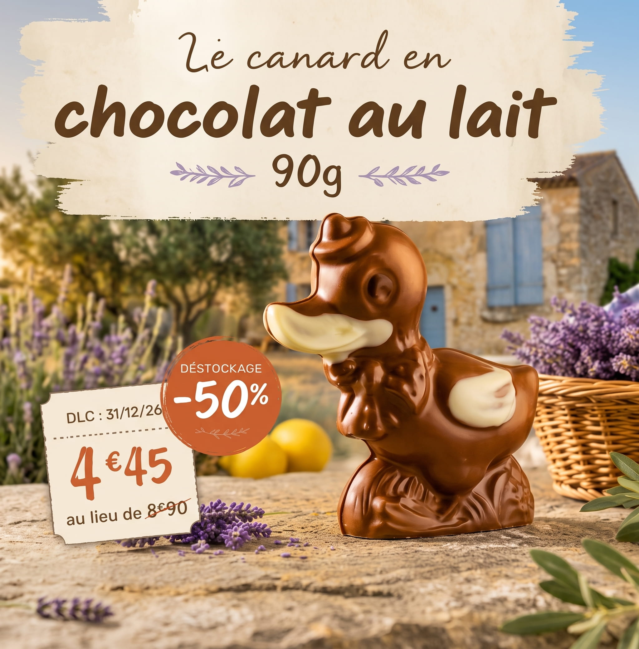 déstockage canard en chocolat