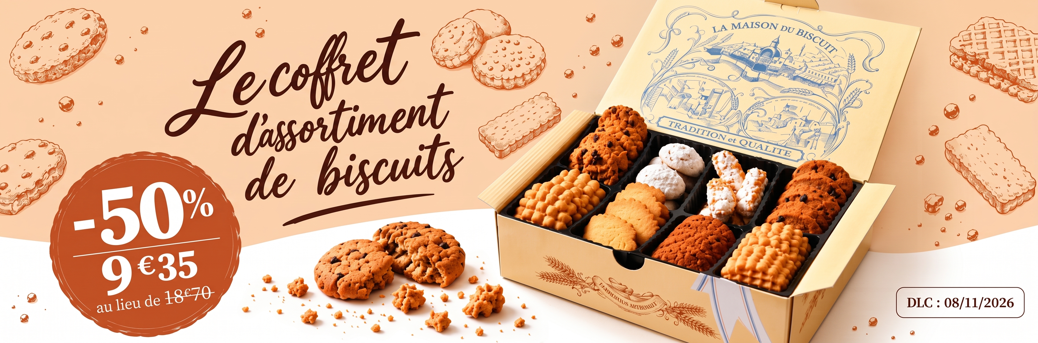 déstockage coffret assortiment de biscuits
